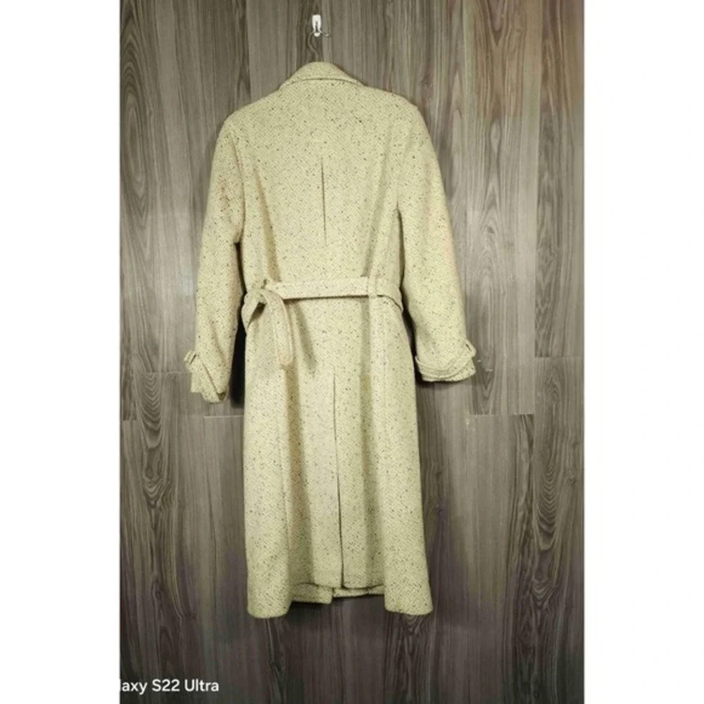 American Male Vintage Heathered Wool Trench Coat Belted Double Breasted USA Made - Picture 4 of 9